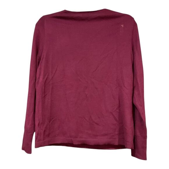 Talbots 100% Merino Wool Sweater Top Women Maroon Large - Picture 4 of 4